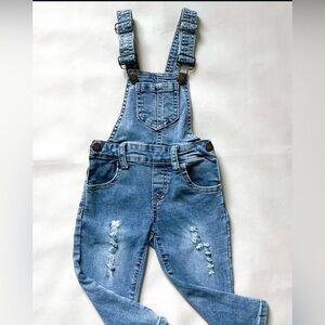 Little Bipsy Toddler Girl Distressed Denim Overalls